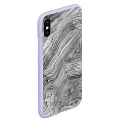 Чехол iPhone XS Max матовый Текстура дерева - абстракция, цвет: 3D-светло-сиреневый — фото 2