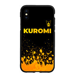 Чехол iPhone XS Max матовый Kuromi - gold gradient посередине, цвет: 3D-черный