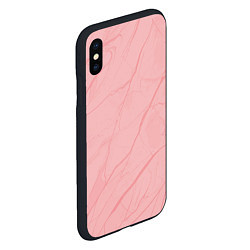 Чехол iPhone XS Max матовый Розовый однотонный текстура мрамор, цвет: 3D-черный — фото 2