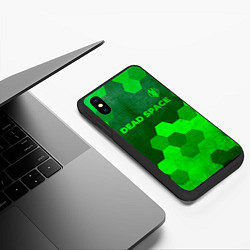 Чехол iPhone XS Max матовый Dead Space - green gradient посередине, цвет: 3D-черный — фото 2