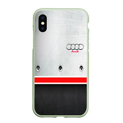 Чехол iPhone XS Max матовый Audi metal sport, цвет: 3D-салатовый