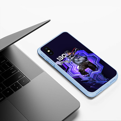 Чехол iPhone XS Max матовый Iso Valorant / 3D-Голубой – фото 3