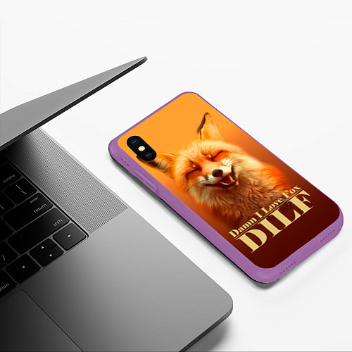 Чехол iPhone XS Max матовый DILF - Damn I love foxes / 3D-Фиолетовый – фото 3