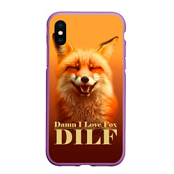 Чехол iPhone XS Max матовый DILF - Damn I love foxes, цвет: 3D-фиолетовый