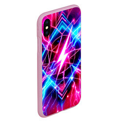 Чехол iPhone XS Max матовый Lightning - neon fantasy, цвет: 3D-розовый — фото 2