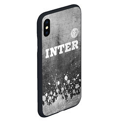 Чехол iPhone XS Max матовый Inter - grey gradient посередине, цвет: 3D-черный — фото 2