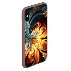 Чехол iPhone XS Max матовый Абстрактный фрактал, цвет: 3D-коричневый — фото 2