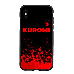 Чехол iPhone XS Max матовый Kuromi - red gradient посередине, цвет: 3D-черный