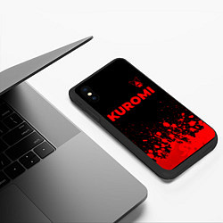 Чехол iPhone XS Max матовый Kuromi - red gradient посередине, цвет: 3D-черный — фото 2