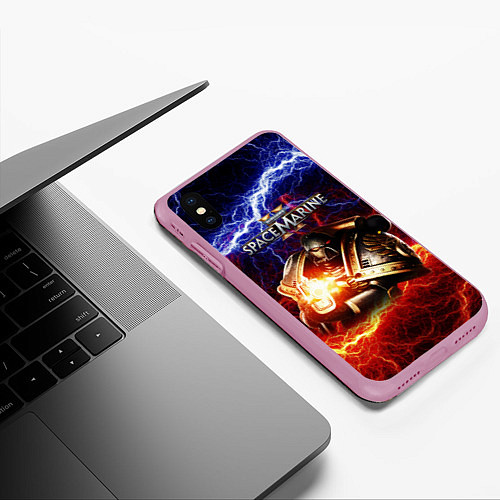 Чехол iPhone XS Max матовый Warhammer 40000 space marine 2 / 3D-Розовый – фото 3