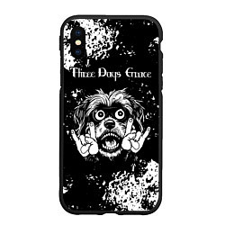 Чехол iPhone XS Max матовый Three Days Grace рок пес, цвет: 3D-черный