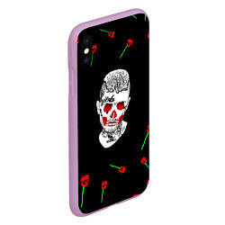 Чехол iPhone XS Max матовый Lil peep rap band rose, цвет: 3D-сиреневый — фото 2