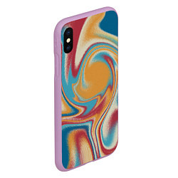 Чехол iPhone XS Max матовый Абстракция цветные вихри, цвет: 3D-сиреневый — фото 2