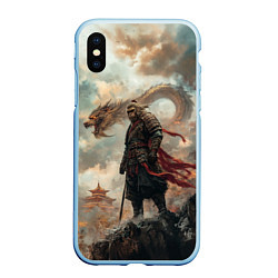 Чехол iPhone XS Max матовый Wukong и дракон, цвет: 3D-голубой