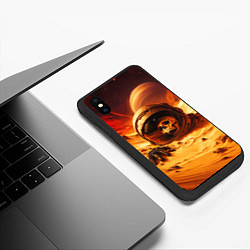 Чехол iPhone XS Max матовый Пропавший космонавт, цвет: 3D-черный — фото 2