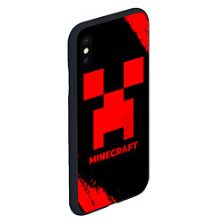 Чехол iPhone XS Max матовый Minecraft - red gradient, цвет: 3D-черный — фото 2