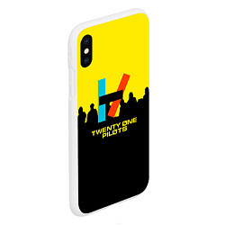 Чехол iPhone XS Max матовый Twenty one pilots rock steel, цвет: 3D-белый — фото 2