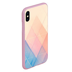 Чехол iPhone XS Max матовый Abstract art - triangle, цвет: 3D-розовый — фото 2