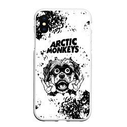 Чехол iPhone XS Max матовый Arctic Monkeys - рок пес, цвет: 3D-белый