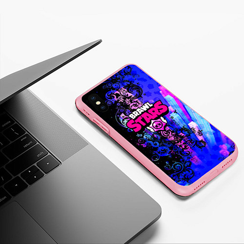 Чехол iPhone XS Max матовый Brawl stars neon abstraction / 3D-Баблгам – фото 3