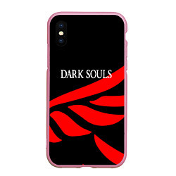 Чехол iPhone XS Max матовый Dark souls game wings, цвет: 3D-розовый