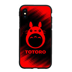 Чехол iPhone XS Max матовый Totoro - red gradient, цвет: 3D-черный