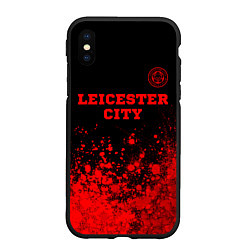 Чехол iPhone XS Max матовый Leicester City - red gradient посередине, цвет: 3D-черный