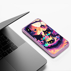 Чехол iPhone XS Max матовый 2 котика ведьмы, цвет: 3D-сиреневый — фото 2