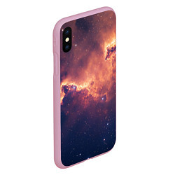 Чехол iPhone XS Max матовый Космические облака и звезды, цвет: 3D-розовый — фото 2