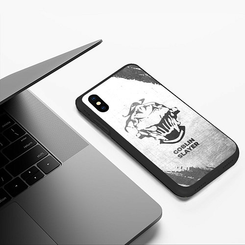 Чехол iPhone XS Max матовый Goblin Slayer - white gradient / 3D-Черный – фото 3