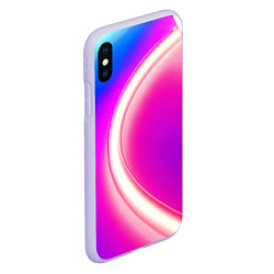 Чехол iPhone XS Max матовый Неоновый свет текстура, цвет: 3D-светло-сиреневый — фото 2