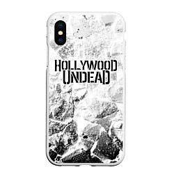 Чехол iPhone XS Max матовый Hollywood Undead white graphite, цвет: 3D-белый