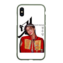 Чехол iPhone XS Max матовый Ateez Jeong Wooyoung, цвет: 3D-темно-зеленый