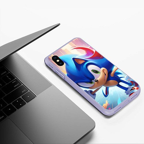 Чехол iPhone XS Max матовый Sonic 1 / 3D-Светло-сиреневый – фото 3