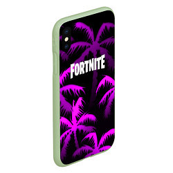 Чехол iPhone XS Max матовый Fortnite тропики, цвет: 3D-салатовый — фото 2