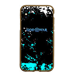 Чехол iPhone XS Max матовый God of war краски всплеск, цвет: 3D-коричневый