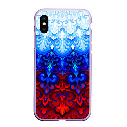 Чехол iPhone XS Max матовый Душа моя Россия 1, цвет: 3D-светло-сиреневый