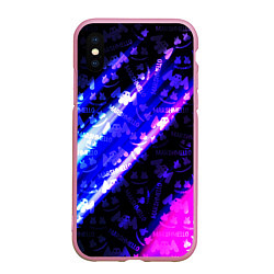 Чехол iPhone XS Max матовый Marshmello neon steel, цвет: 3D-розовый