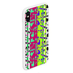 Чехол iPhone XS Max матовый Fortnite epic pattern, цвет: 3D-белый — фото 2