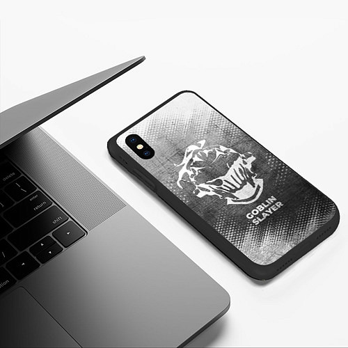 Чехол iPhone XS Max матовый Goblin Slayer - grey gradient / 3D-Черный – фото 3