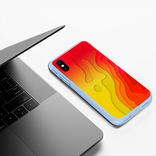 Чехол iPhone XS Max матовый Оптические разводы абстракция / 3D-Голубой – фото 3