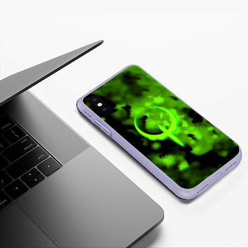 Чехол iPhone XS Max матовый Квейк кислотная зима / 3D-Светло-сиреневый – фото 3