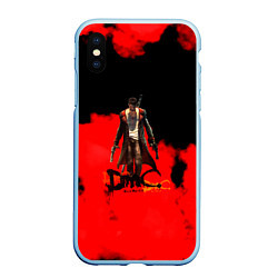 Чехол iPhone XS Max матовый Devil May Cry Dante краски, цвет: 3D-голубой