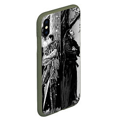 Чехол iPhone XS Max матовый Berserk and Miyamoto Musashi, цвет: 3D-темно-зеленый — фото 2