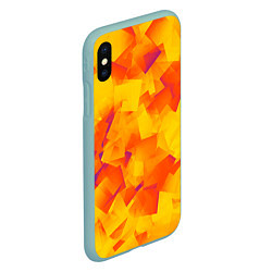 Чехол iPhone XS Max матовый Желтый калейдоскоп, цвет: 3D-мятный — фото 2