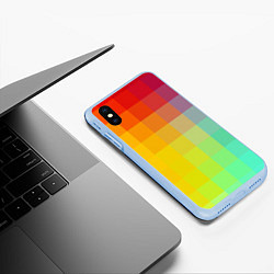 Чехол iPhone XS Max матовый Абстрактная мозаика, цвет: 3D-голубой — фото 2