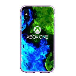 Чехол iPhone XS Max матовый Xbox битва огня, цвет: 3D-сиреневый