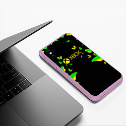 Чехол iPhone XS Max матовый Xbox бабочки, цвет: 3D-сиреневый — фото 2