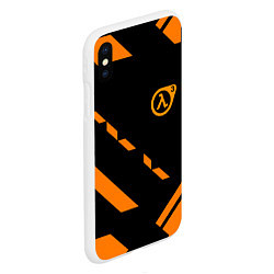 Чехол iPhone XS Max матовый Half life geometry orange, цвет: 3D-белый — фото 2