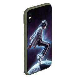 Чехол iPhone XS Max матовый Michael Jackson on the moon, цвет: 3D-темно-зеленый — фото 2